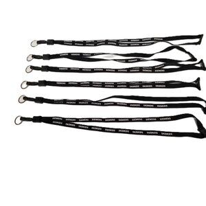 Siemens Branded Lanyards Lot of 6 Black Promotional ID Badge Keychain